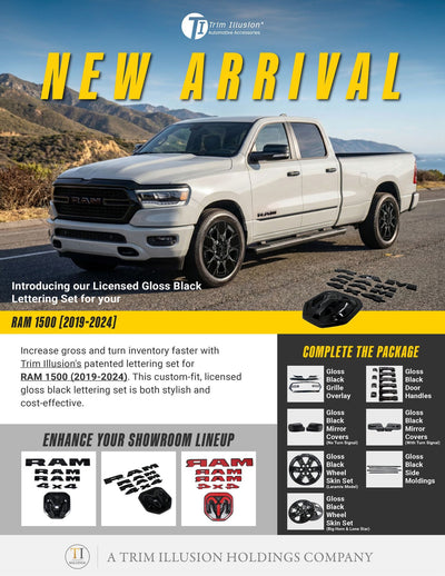 Trim Illusion LET800BLK gloss black lettering set for 2019-2024 Ram 1500 - image 13