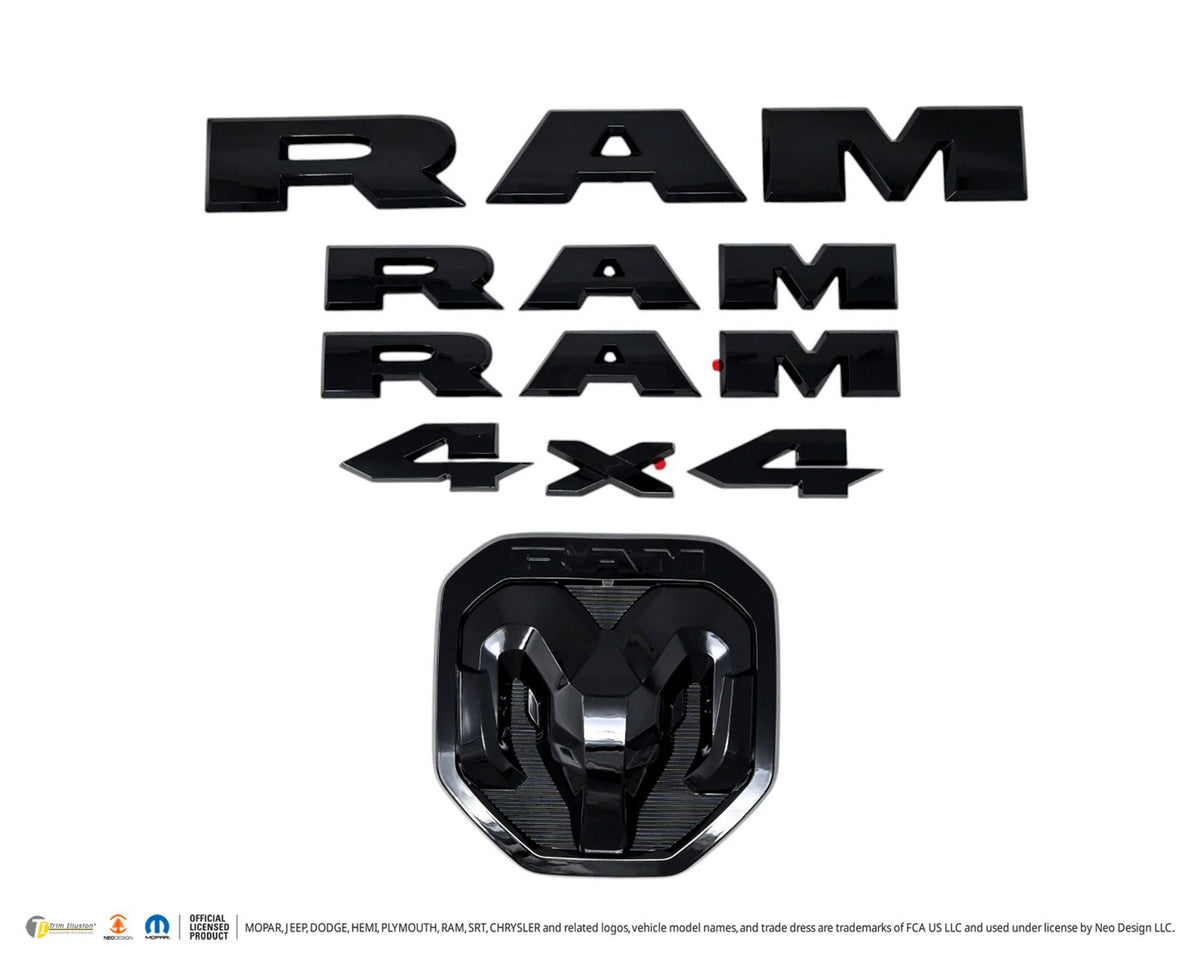 Trim Illusion LET800BLK gloss black lettering set for 2019-2024 Ram 1500 - image 1
