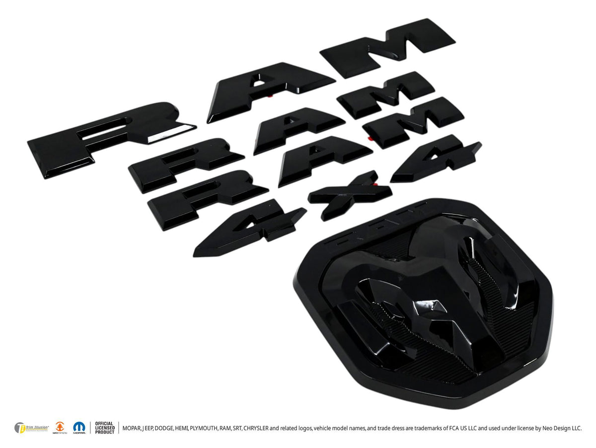 Trim Illusion LET800BLK gloss black lettering set for 2019-2024 Ram 1500 - image 2