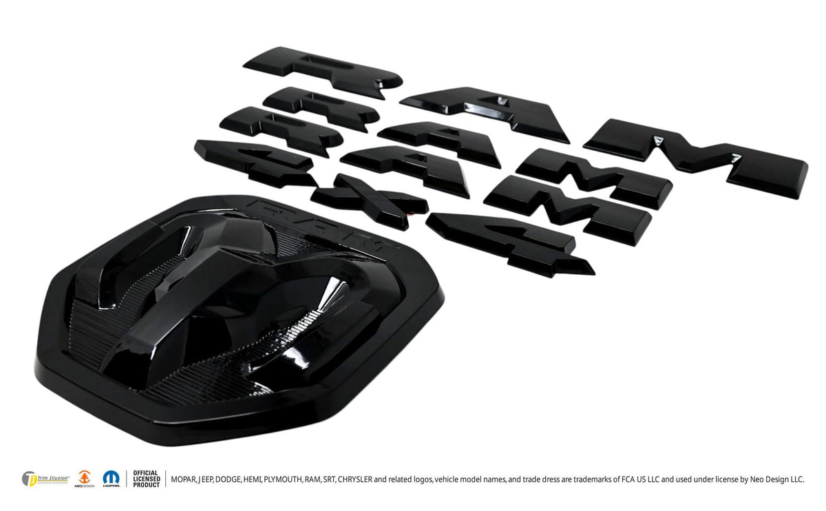 Trim Illusion LET800BLK gloss black lettering set for 2019-2024 Ram 1500 - image 3