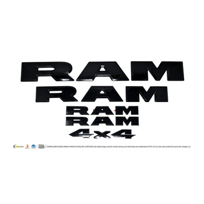 2025-26 Ram 1500 5 PCS Gloss Black Tape-on Lettering Set