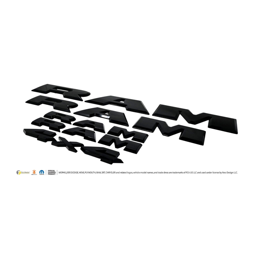 2025-26 Ram 1500 5 PCS Gloss Black Tape-on Lettering Set