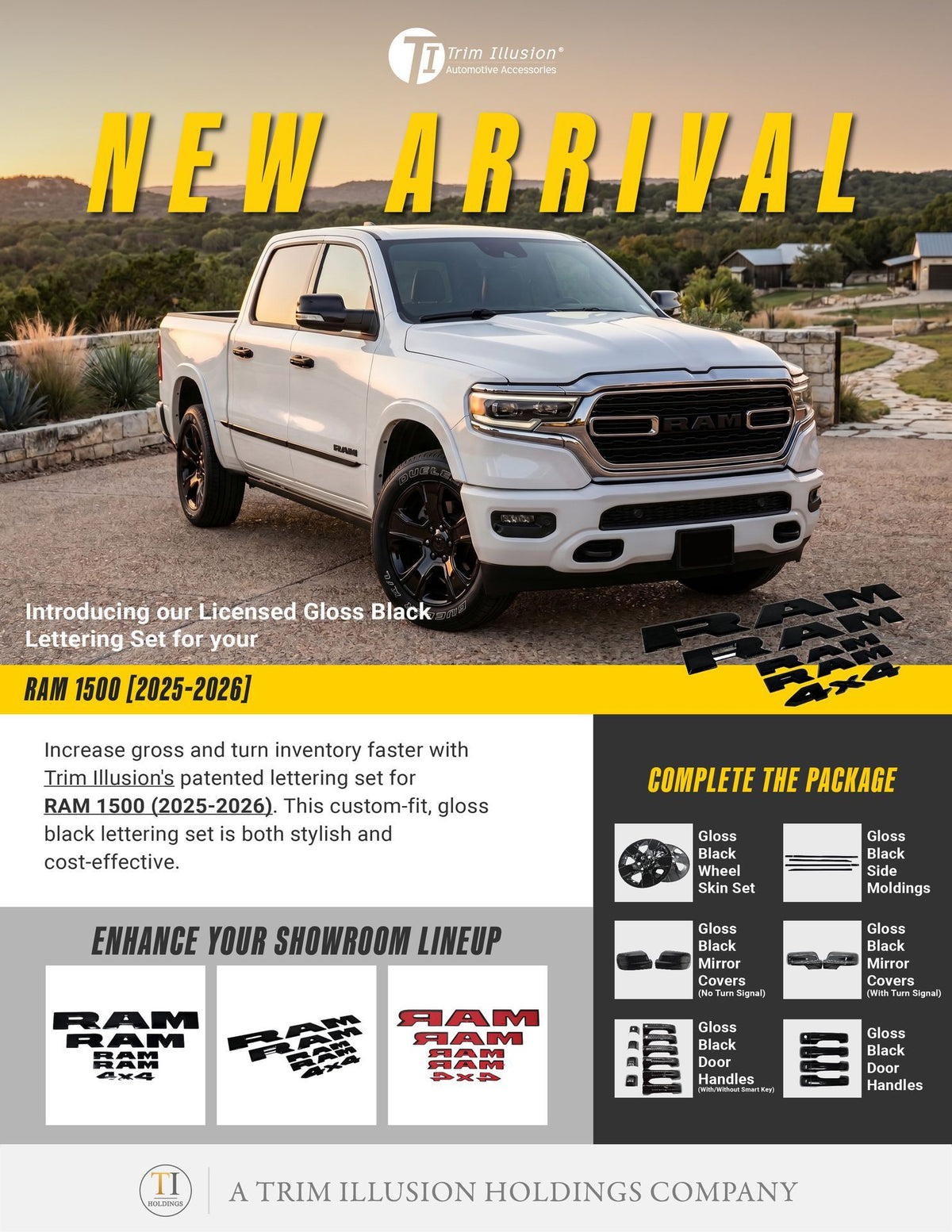 Trim Illusion LET802BLK gloss black lettering set for 2025-2026 Ram 1500 - image 13