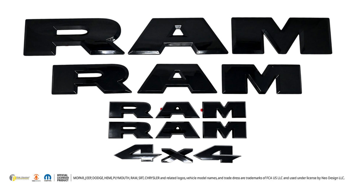 Trim Illusion LET802BLK gloss black lettering set for 2025-2026 Ram 1500 - image 1