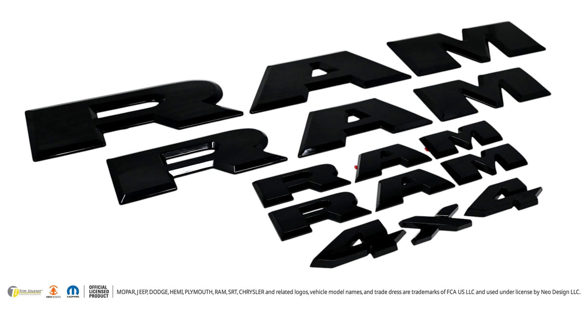 Trim Illusion LET802BLK gloss black lettering set for 2025-2026 Ram 1500 - image 2