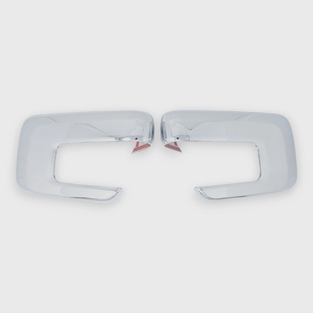 2021-24 Ford F-150 With or W/O Camera 2 PCS With Turn Signal Chrome Tape-on Mirror Cover