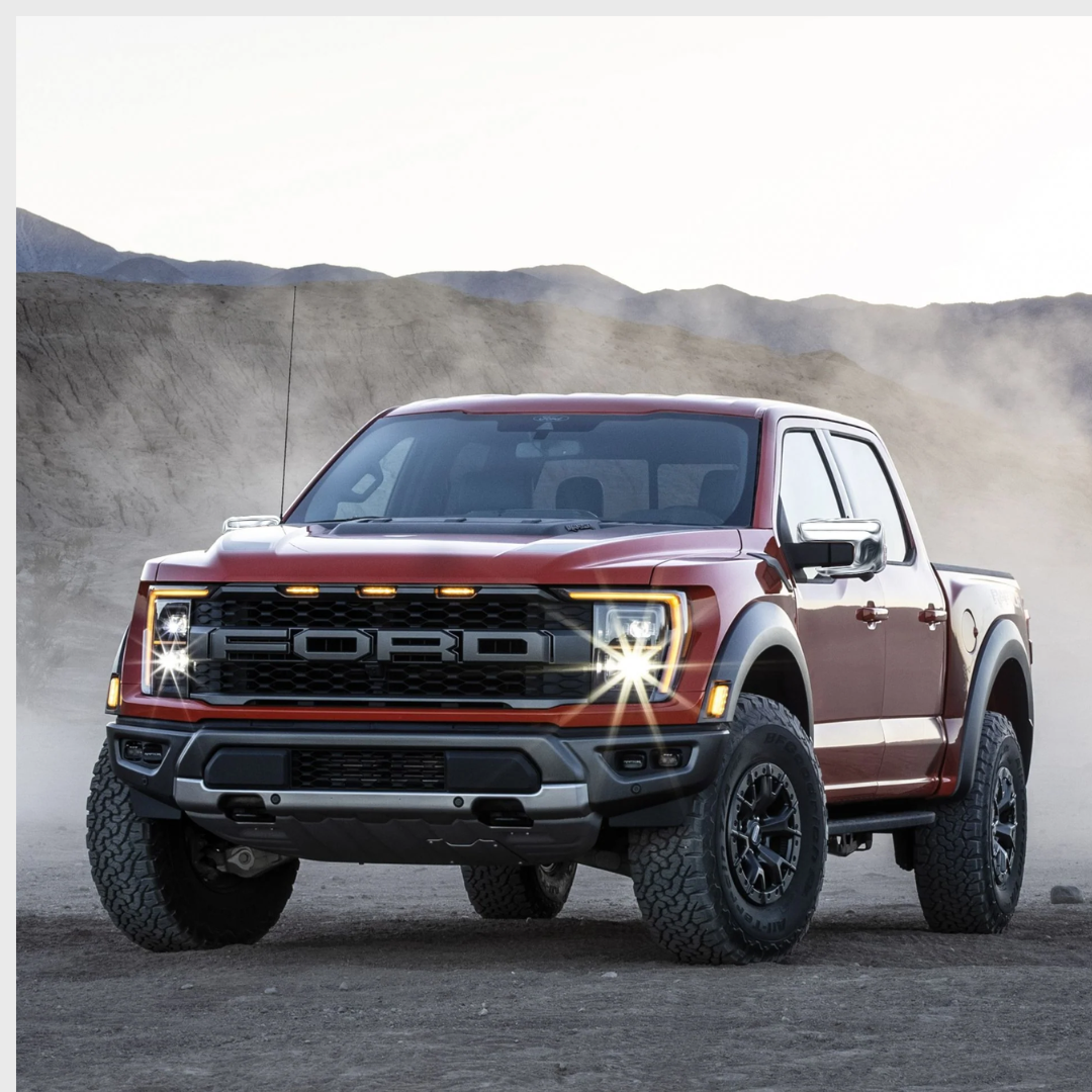 2021-24 Ford F-150 With or W/O Camera 2 PCS With Turn Signal Chrome Tape-on Mirror Cover