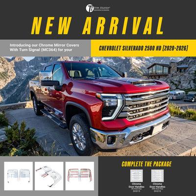 Trim Illusion MC364 chrome mirror covers for 2020-2026 Chevrolet Silverado 2500 HD, Silverado 3500 HD, GMC Sierra 2500 HD and more - image 14