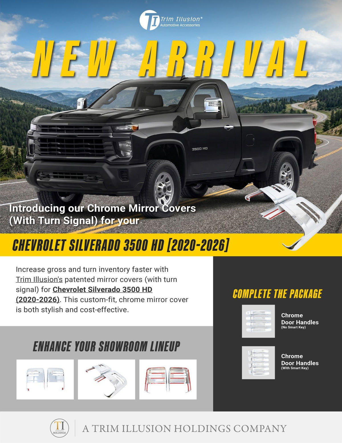 Trim Illusion MC364 chrome mirror covers for 2020-2026 Chevrolet Silverado 2500 HD, Silverado 3500 HD, GMC Sierra 2500 HD and more - image 13