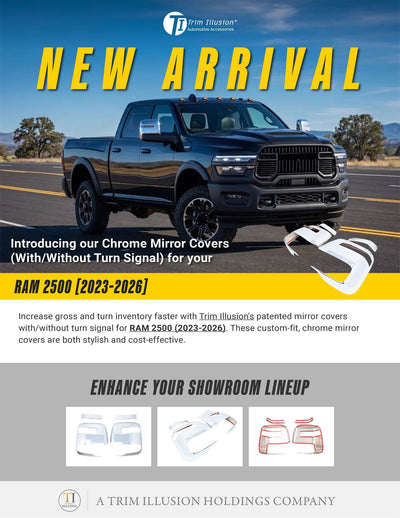 Trim Illusion MC376 chrome mirror covers for 2023-2026 Ram 3500 and Ram 2500 - image 15