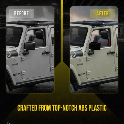2007-2018 Jeep Wrangler Gloss Black Tape-On Mirror Covers
