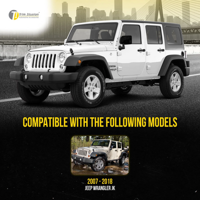 2007-2018 Jeep Wrangler Gloss Black Tape-On Mirror Covers
