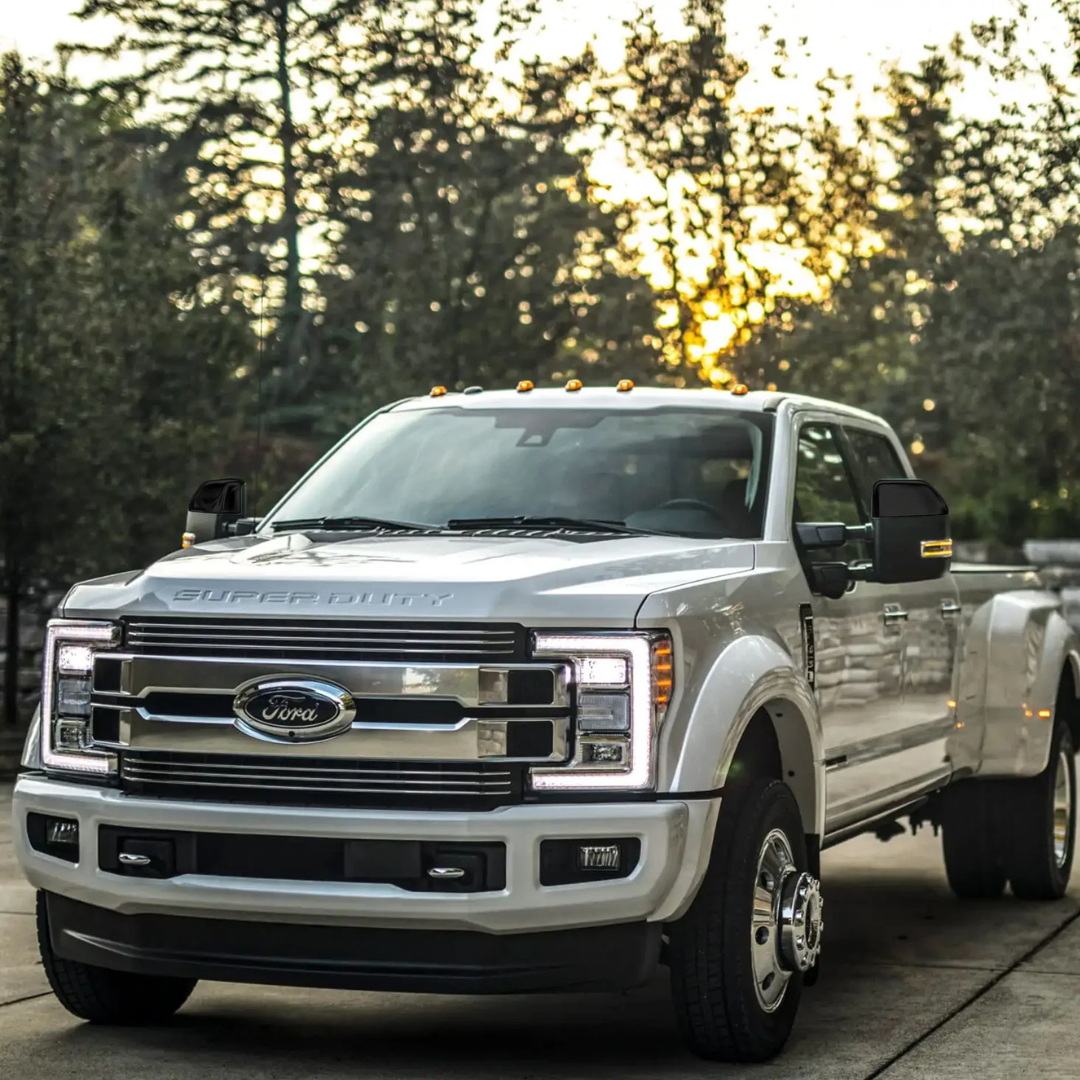 2017-24 Ford F-250 Super Duty/F-350 Super Duty 2 PCS Top Gloss Black Tape-on Mirror Cover