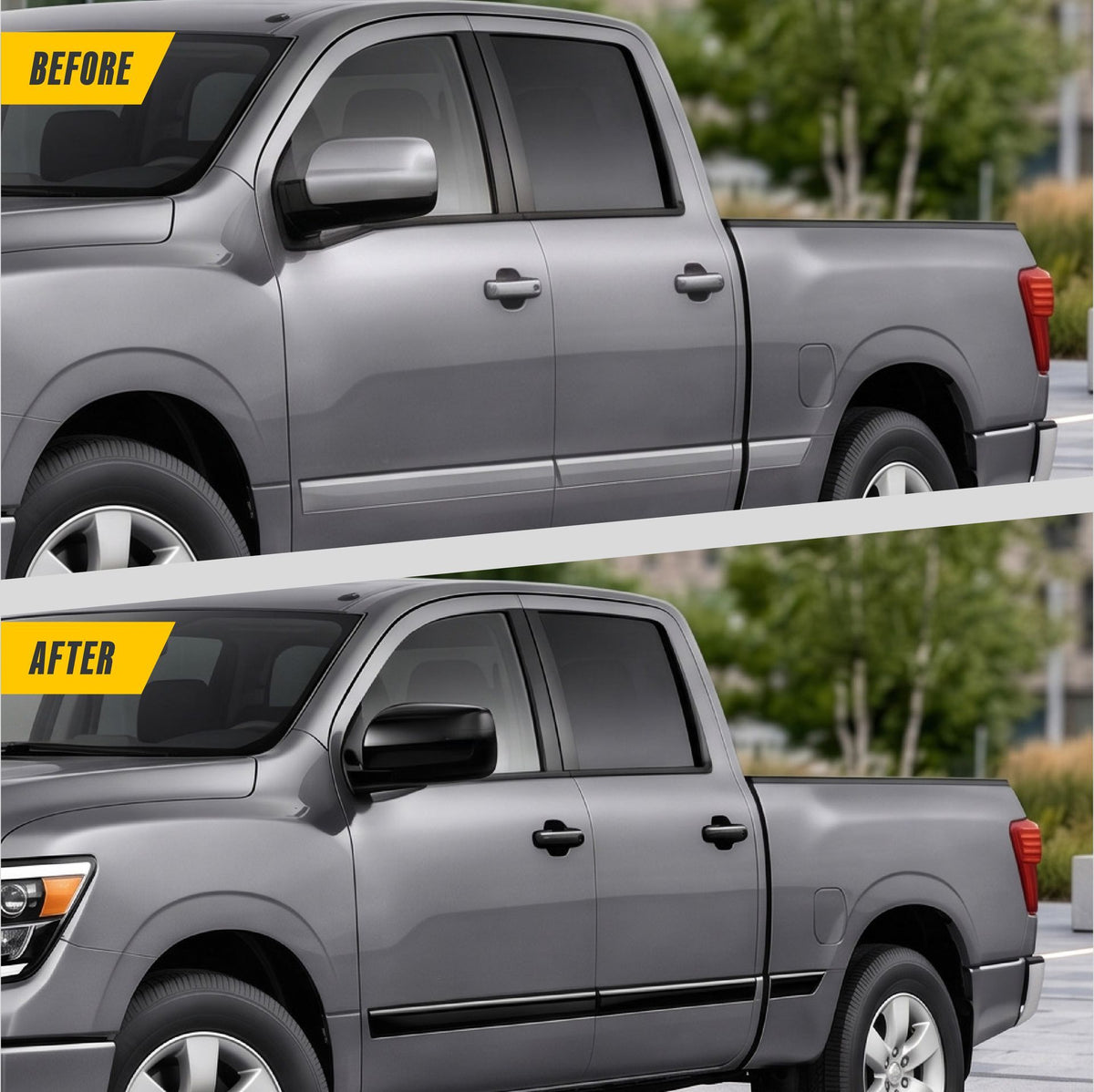 Trim Illusion MC6297BLK gloss black mirror covers for 2017-2024 Nissan TITAN - image 8