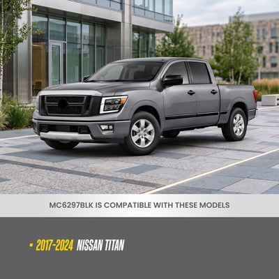 Trim Illusion MC6297BLK gloss black mirror covers for 2017-2024 Nissan TITAN - image 5