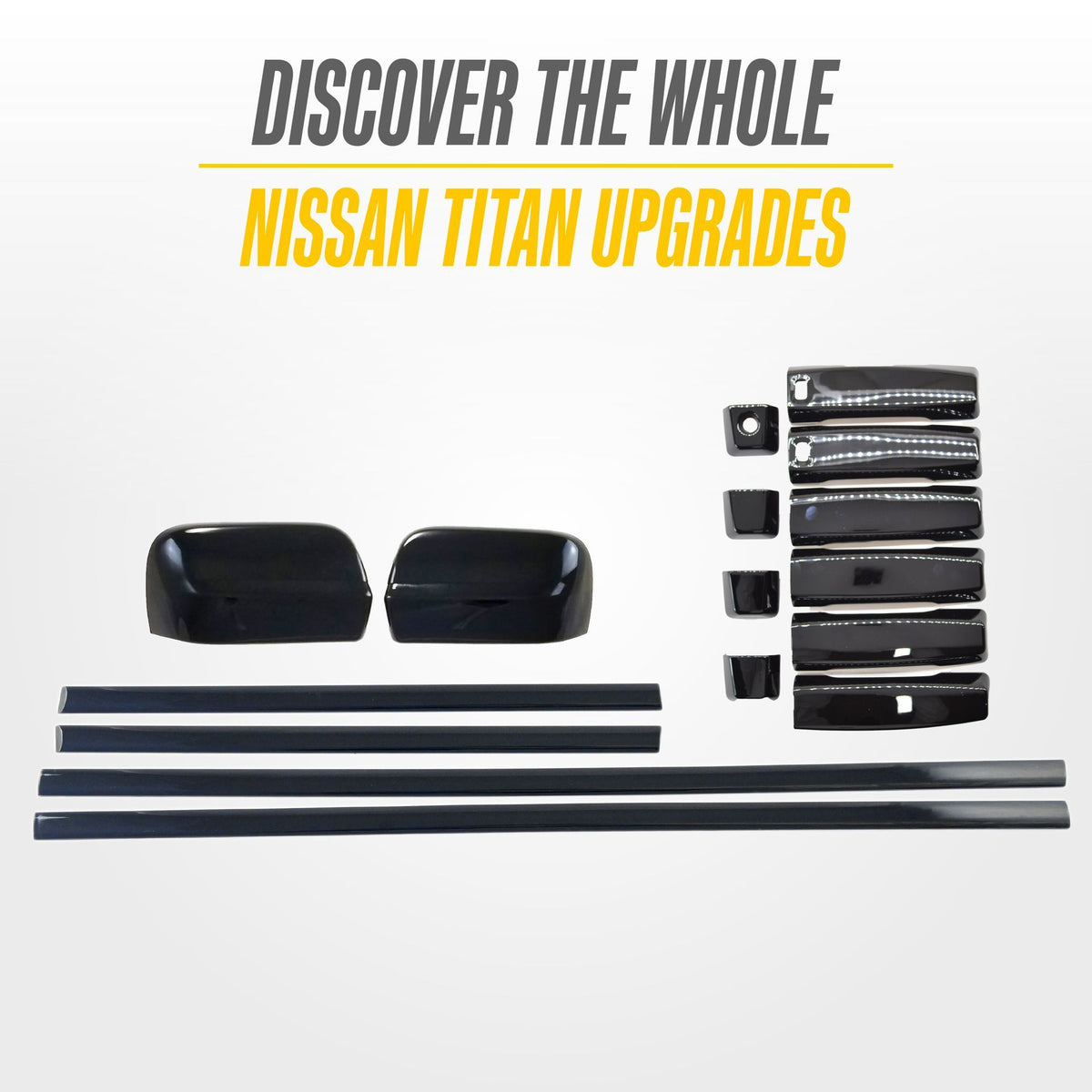 Trim Illusion MC6297BLK gloss black mirror covers for 2017-2024 Nissan TITAN - image 4