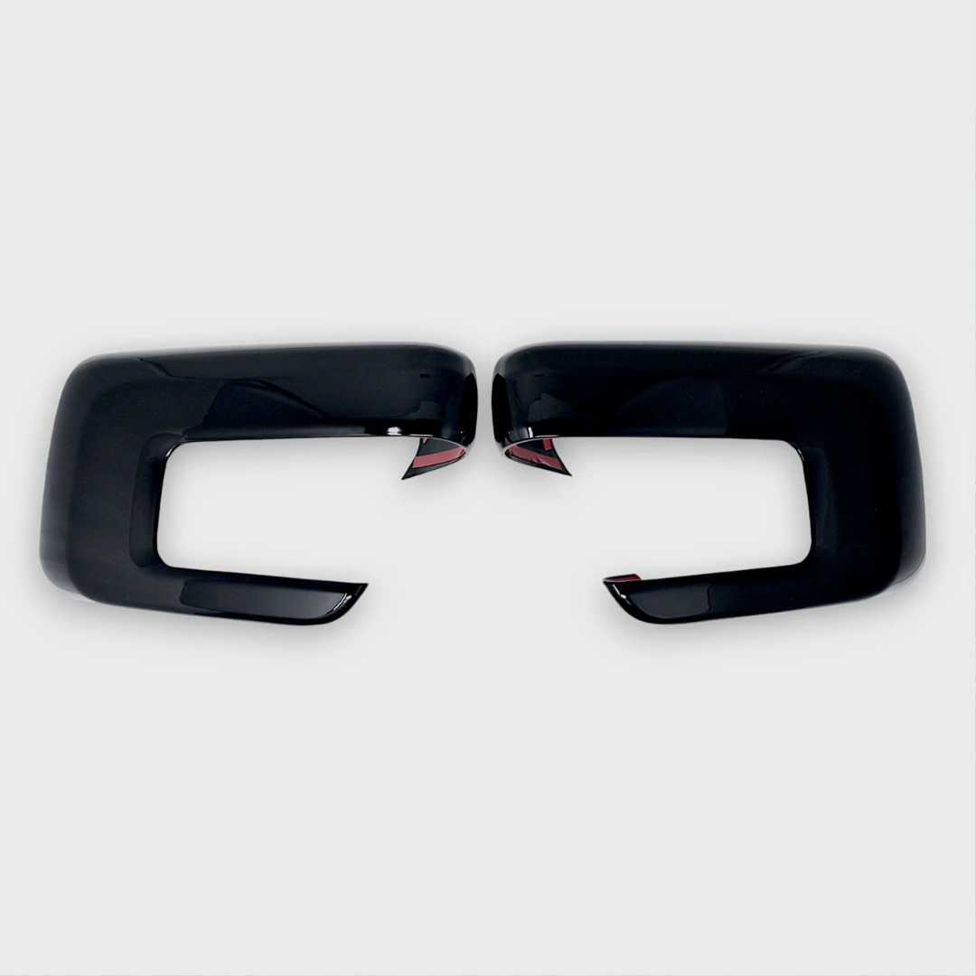 2021-24 Ford F-150 With or W/O Camera 2 PCS With Turn Signal Gloss Black Tape-on Mirror Cover