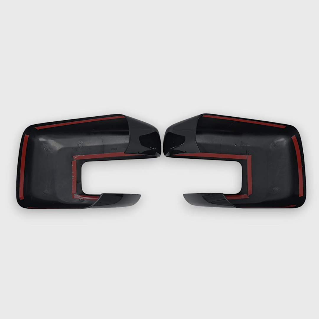 2021-24 Ford F-150 No Camera 2 PCS No Turn Signal Gloss Black Tape-on Mirror Cover