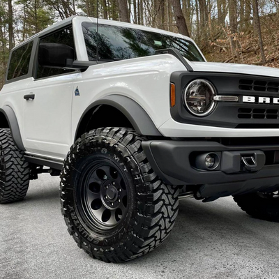 2021-24 Ford Bronco 2 PCS No Turn Signal Full Gloss Black Tape-on Mirror Cover