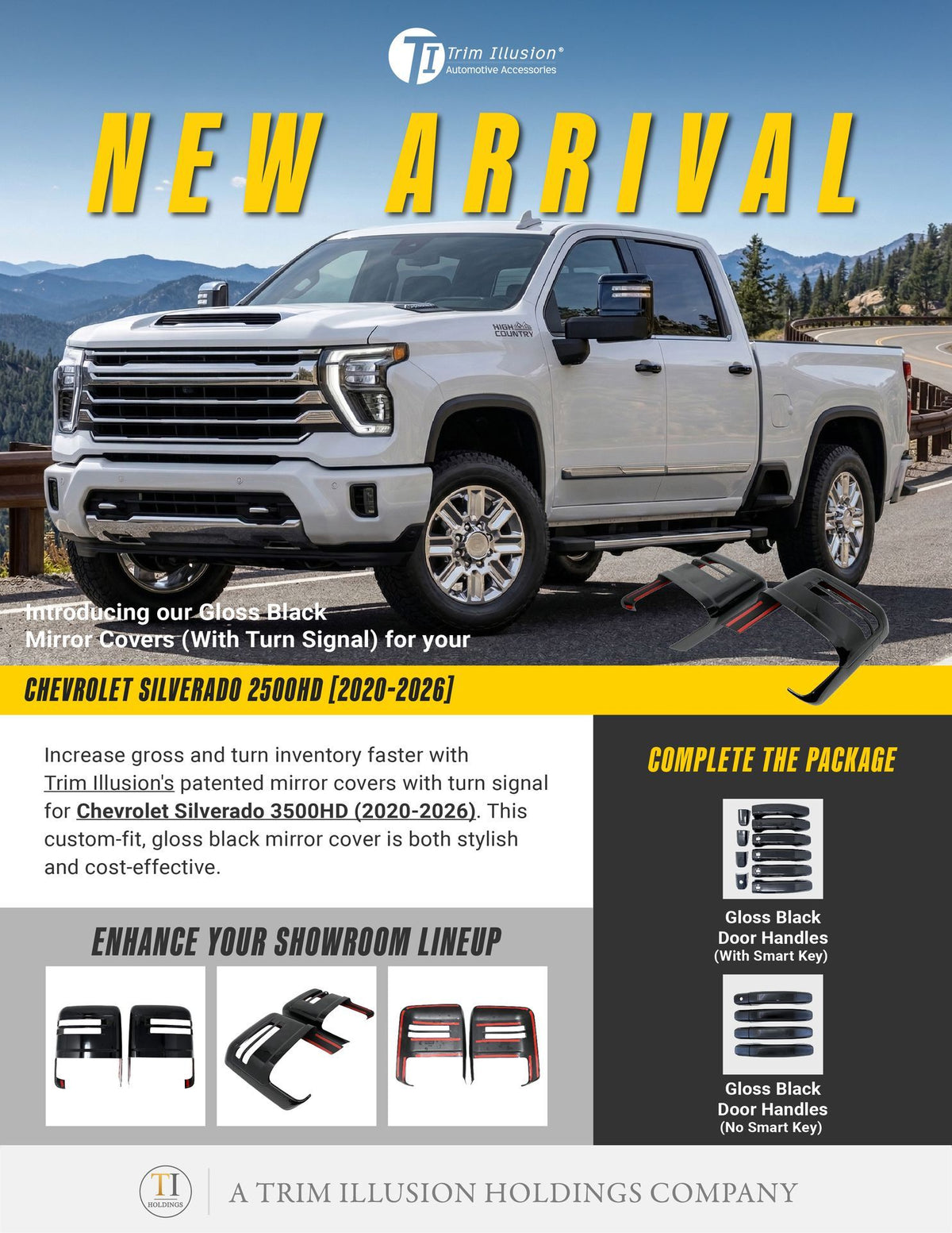 Trim Illusion MC6364BLK gloss black mirror covers for 2020-2026 Chevrolet Silverado 2500 HD, Silverado 3500 HD, GMC Sierra 2500 HD and more - image 15