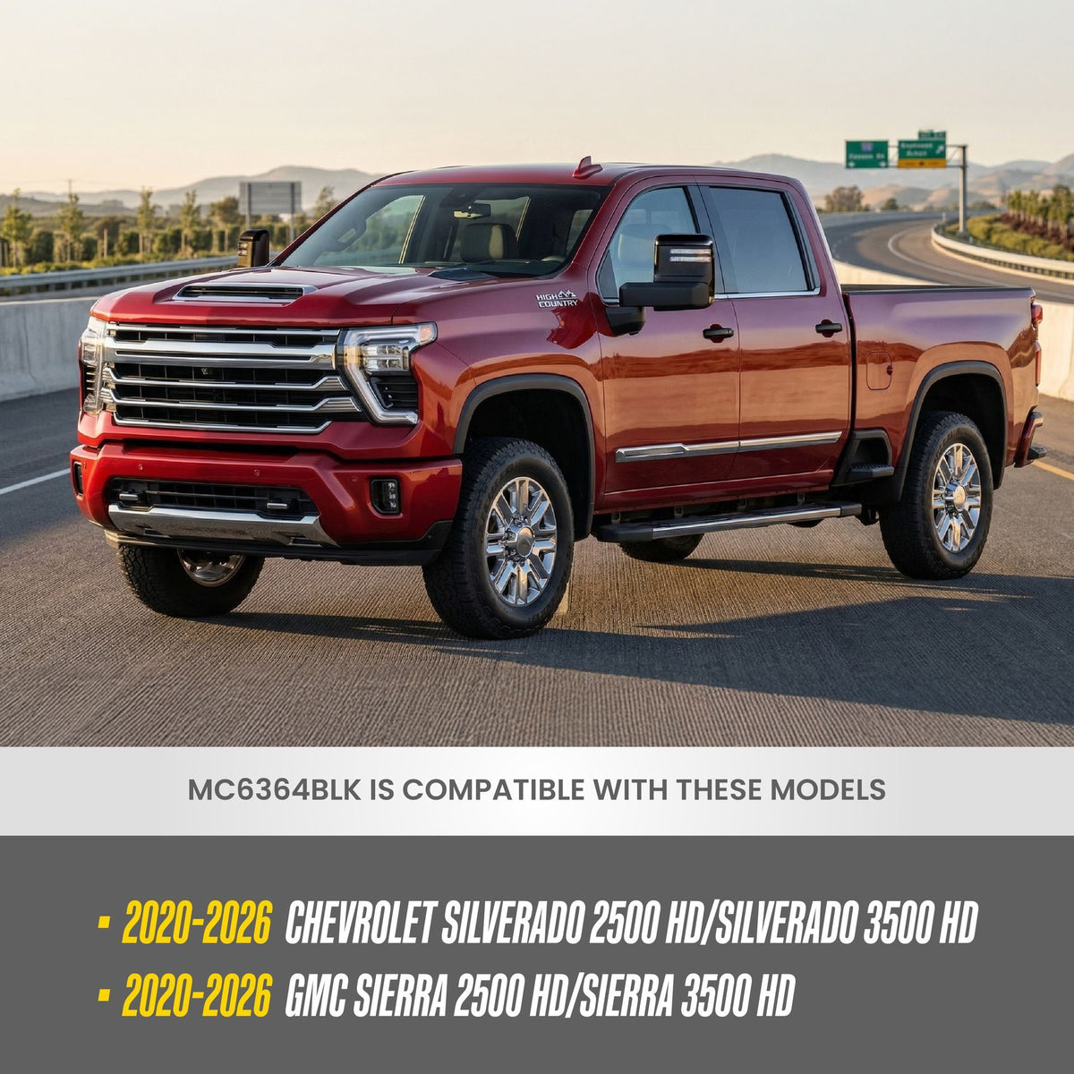 Trim Illusion MC6364BLK gloss black mirror covers for 2020-2026 Chevrolet Silverado 2500 HD, Silverado 3500 HD, GMC Sierra 2500 HD and more - image 19