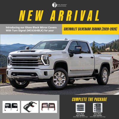 Trim Illusion MC6364BLK gloss black mirror covers for 2020-2026 Chevrolet Silverado 2500 HD, Silverado 3500 HD, GMC Sierra 2500 HD and more - image 14