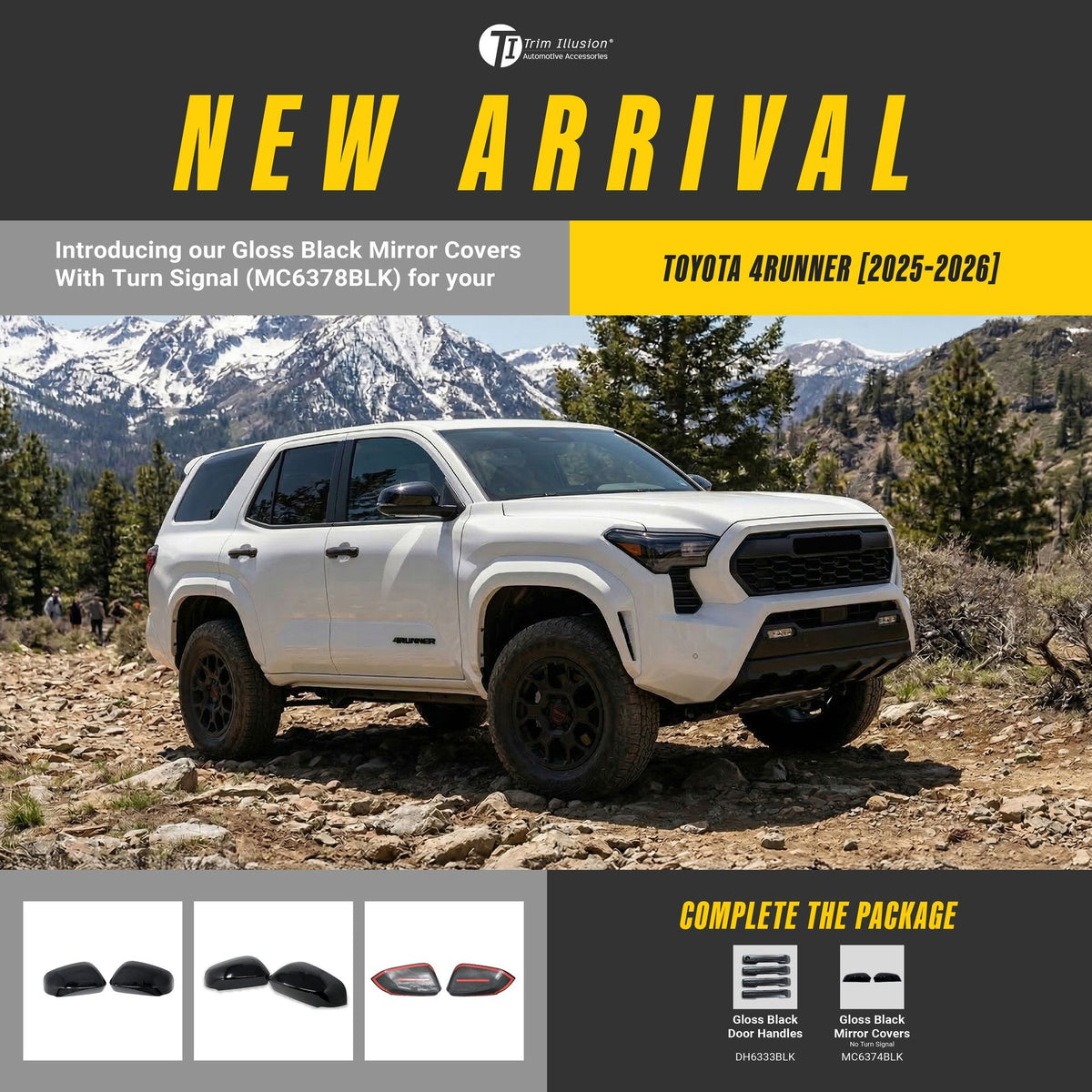 Trim Illusion MC6378BLK gloss black mirror covers for 2024-2026 Toyota Tacoma and 4Runner - image 14