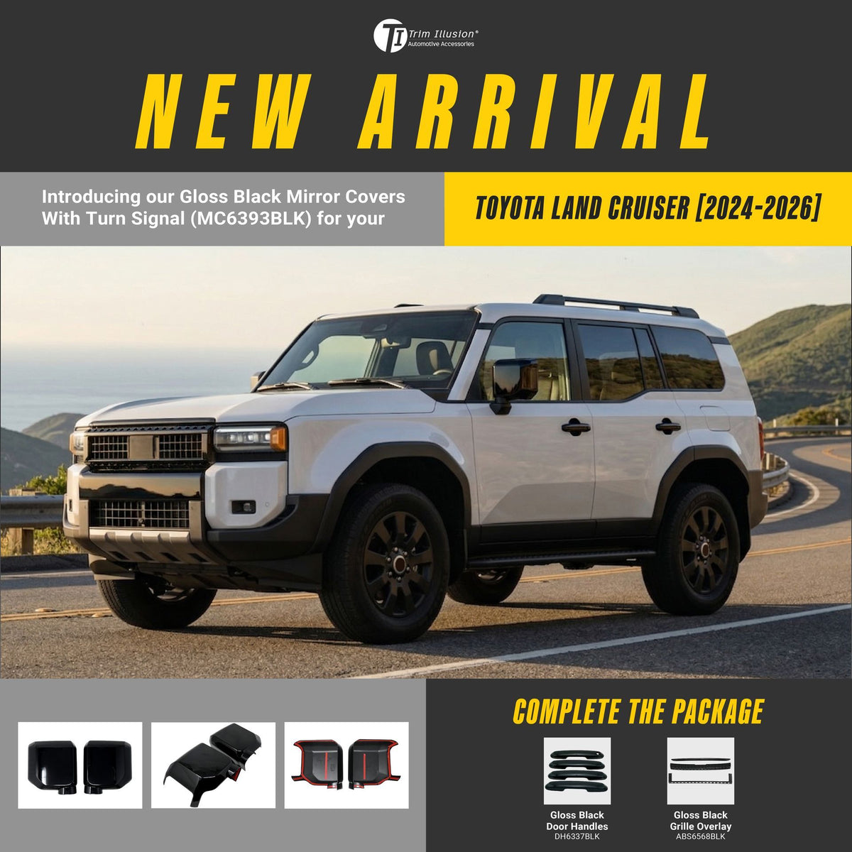 Trim Illusion MC6393BLK gloss black mirror covers for 2024-2026 Lexus GX550 and Toyota Land Cruiser - image 13