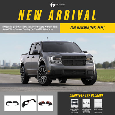 Trim Illusion MC6407BLK gloss black mirror covers for 2021-2026 Ford Bronco Sport and Maverick - image 12