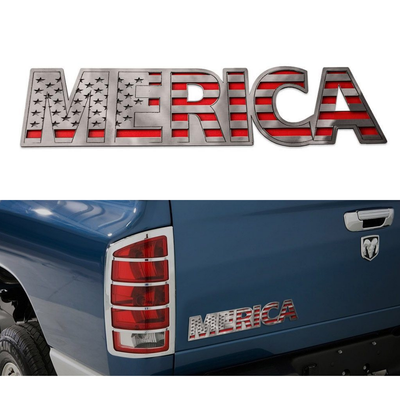 MERICA Polished Stainless Emblem 1Pc | Stainless Steel, Choose Finish/Color Inlay