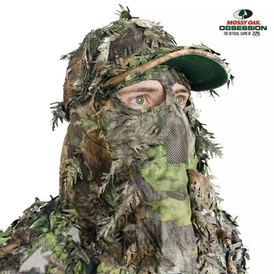 2-in-1 FRONT Leafy Face Mask and Camo Hat (Adj, OSFM)