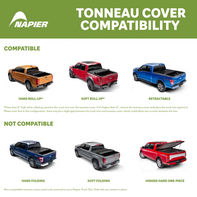 Napier Backroadz Camo Truck Tent for Chevy Silverado, Ford F-150, Ram, GMC Sierra, Tacoma, Tundra & More