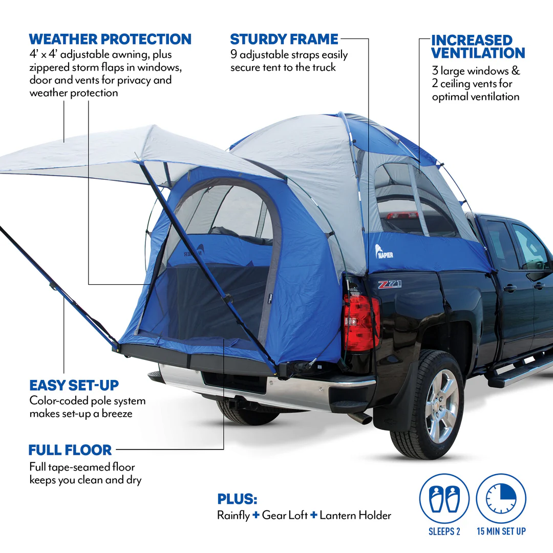 Napier Sportz Truck Tent for Chevy Silverado, Ford F-150, Ram, GMC Sierra, Tacoma, Tundra & More