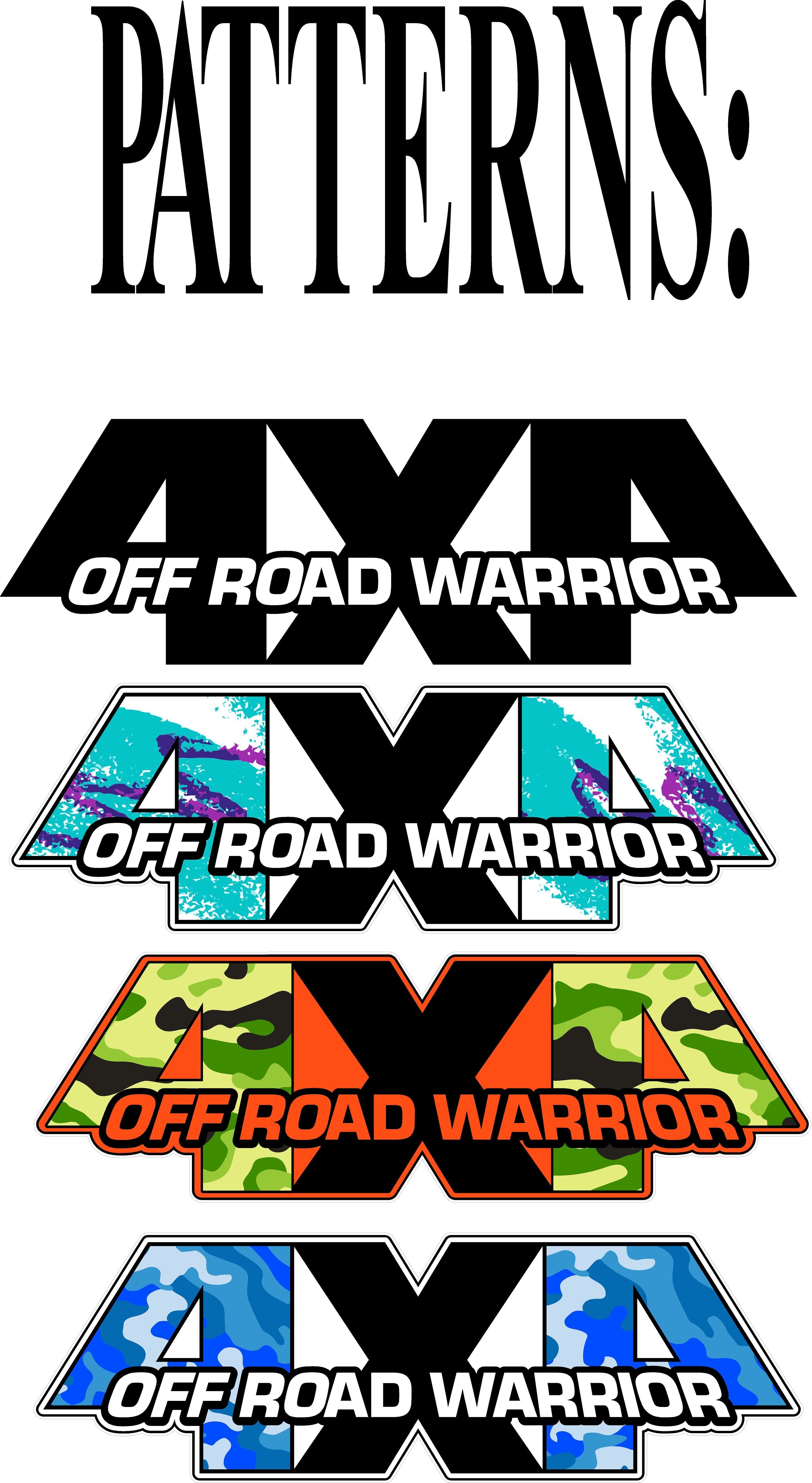 4x4 Off Road WARRIOR Decal Stickers (x2) [PICK 1 PATTERN]