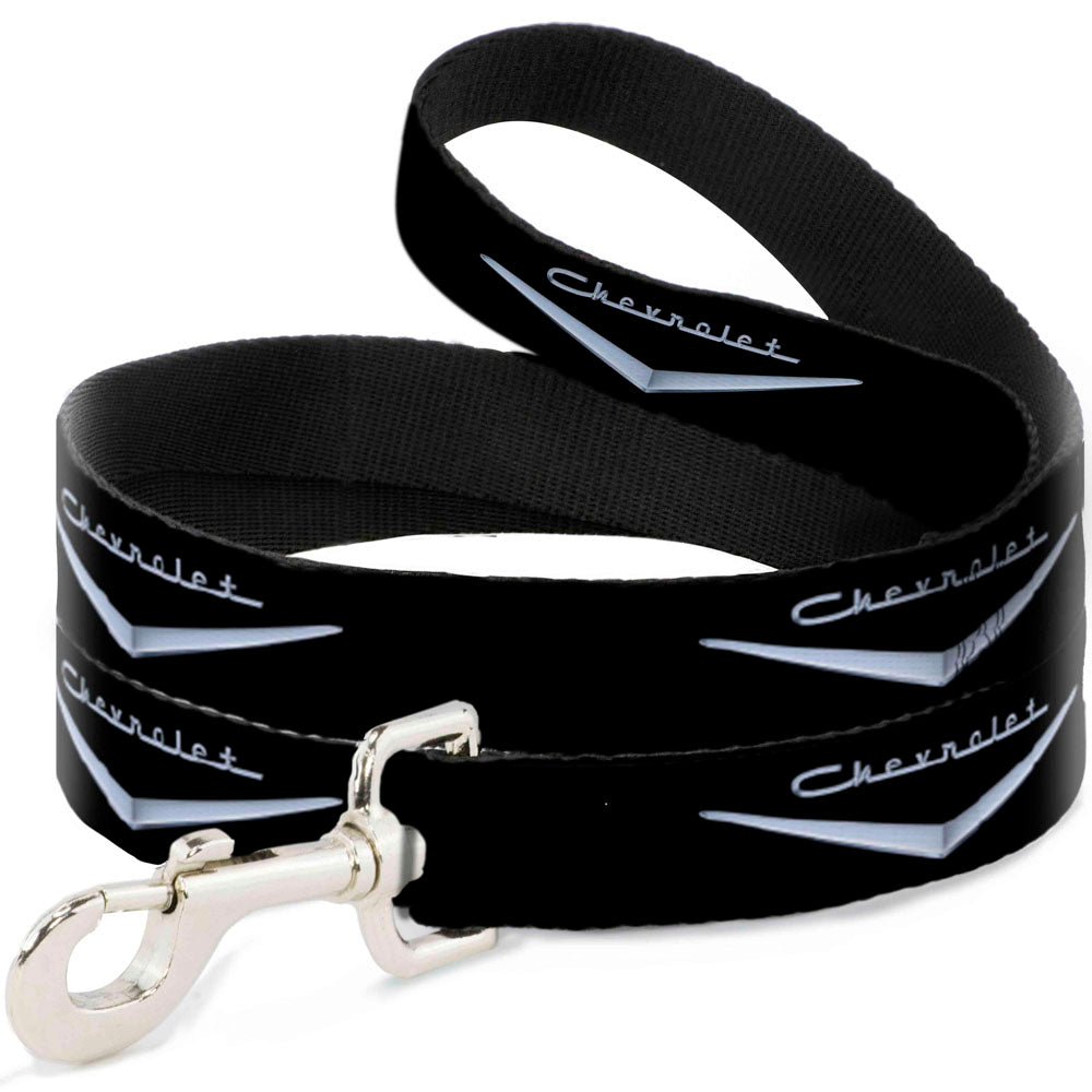 Dog Leash - 1955-57 CHEVROLET V Emblem Black/Silver