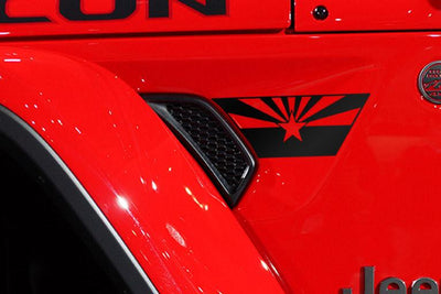 Premium Cast Matte Black Vinyl Flag Decals for Wrangler JL and Gladiator Fender Ventsx2