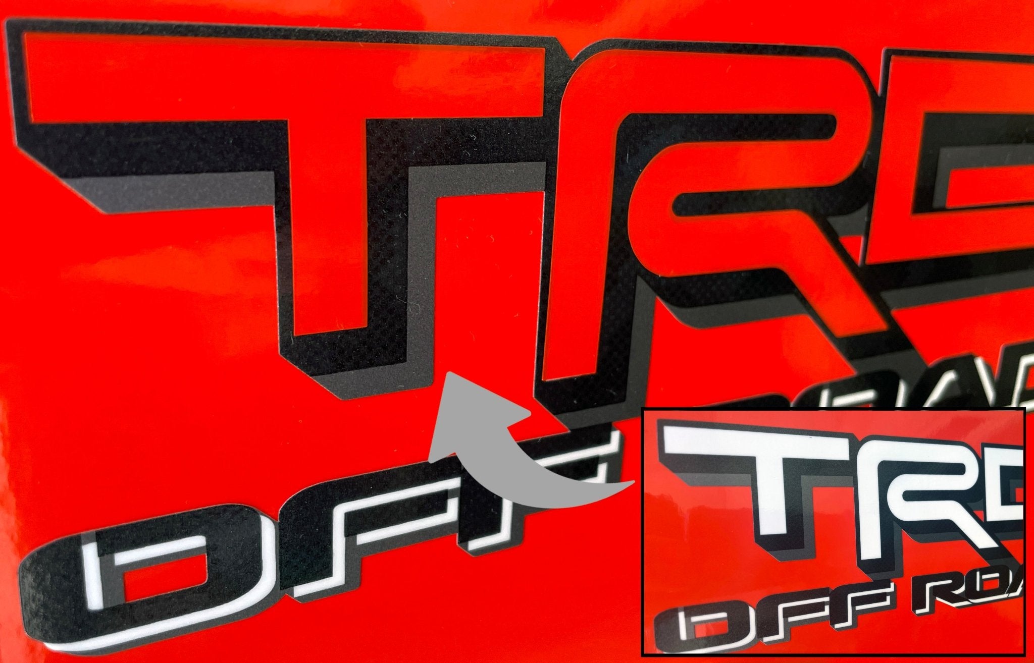 Premium Cast Vinyl Decal Letter Inserts for 2024-2025 Tacoma TRD Bedside Stickers x2