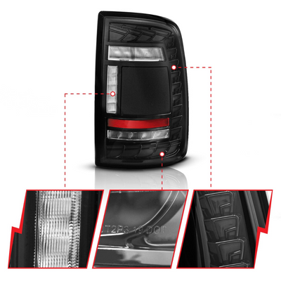 Ram 2500/3500 19-24 Full LED Black Sequential Tail Lights FITS ALL MODELS