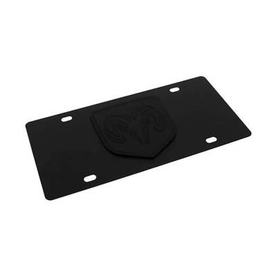 Ram Head Carbon Steel License Plate
