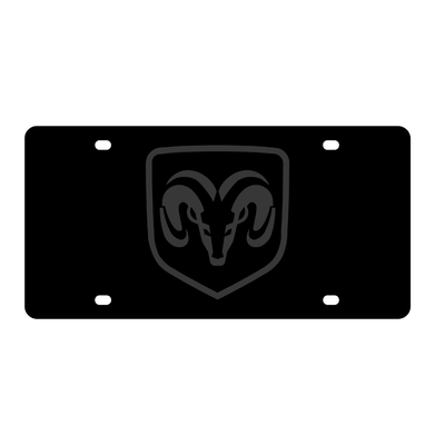 Ram Head Carbon Steel License Plate