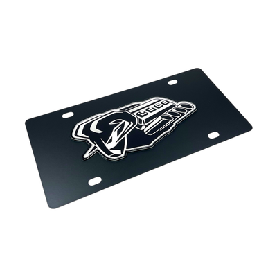 Ram Hemi Badge of Protest Carbon Steel License Plate