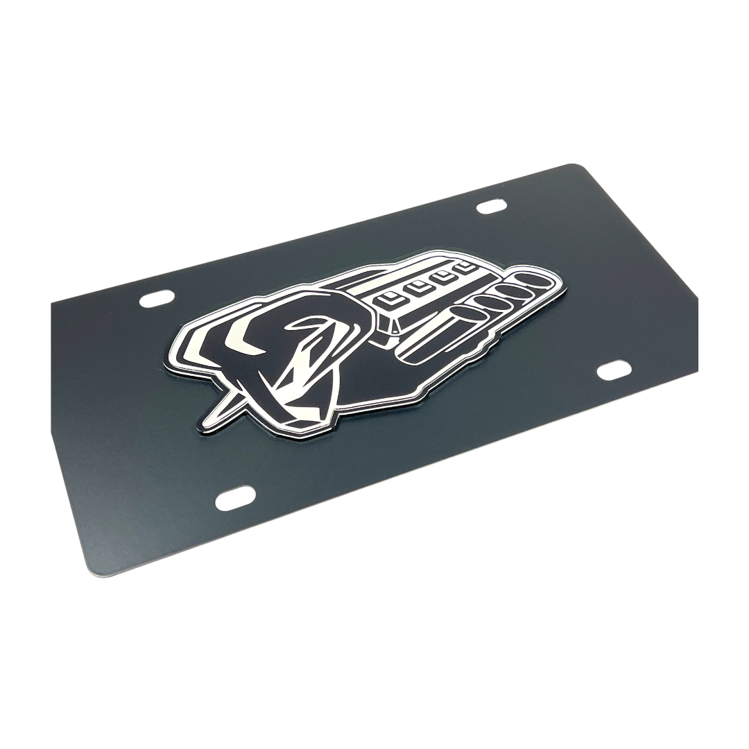 Ram Hemi Badge of Protest Carbon Steel License Plate