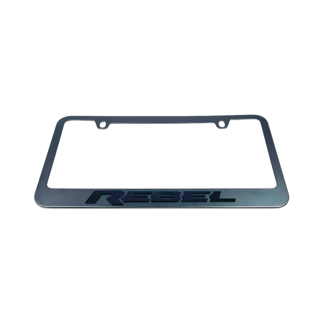 Ram Rebel Blacked Out Black License Plate Frame