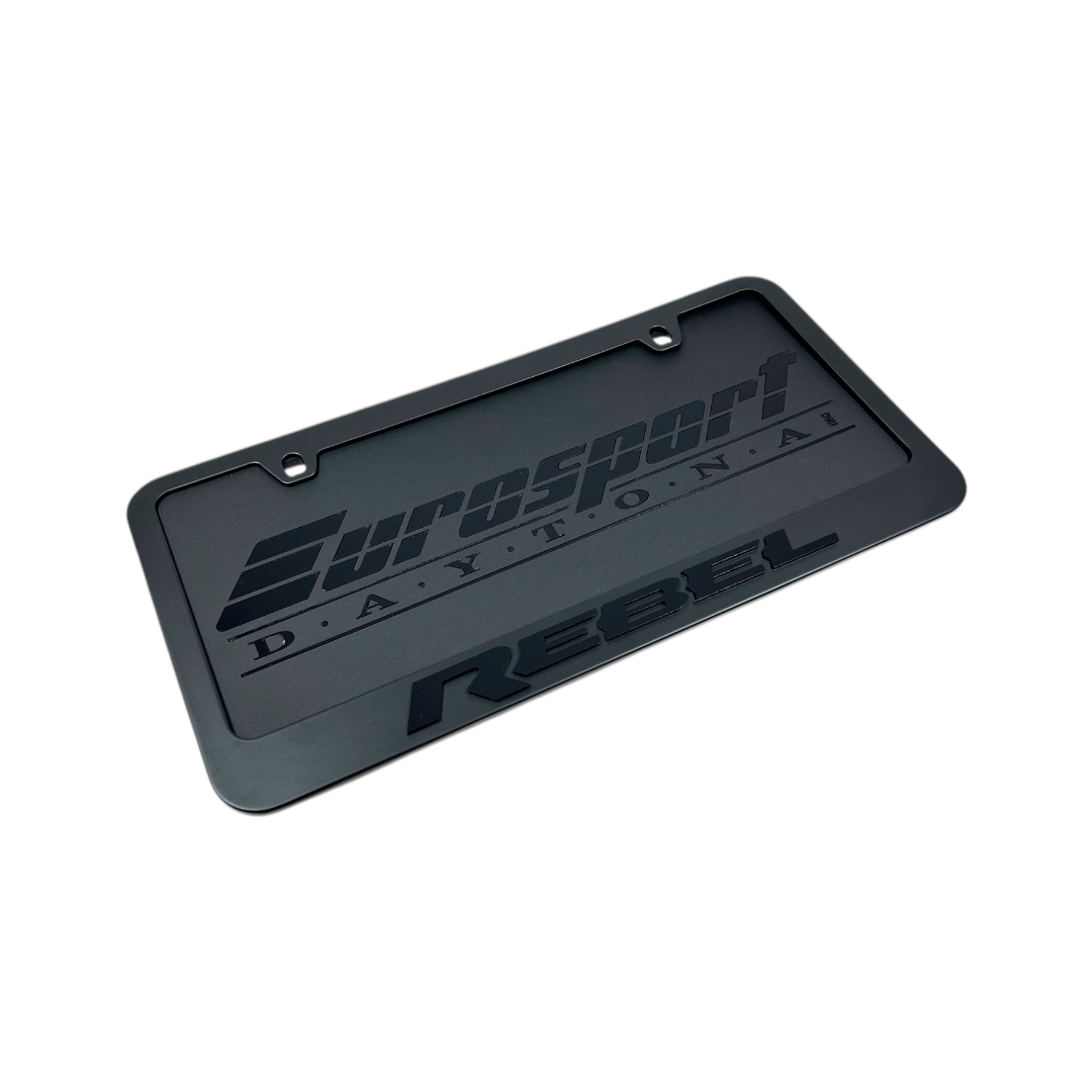 Ram Rebel Blacked Out Black License Plate Frame