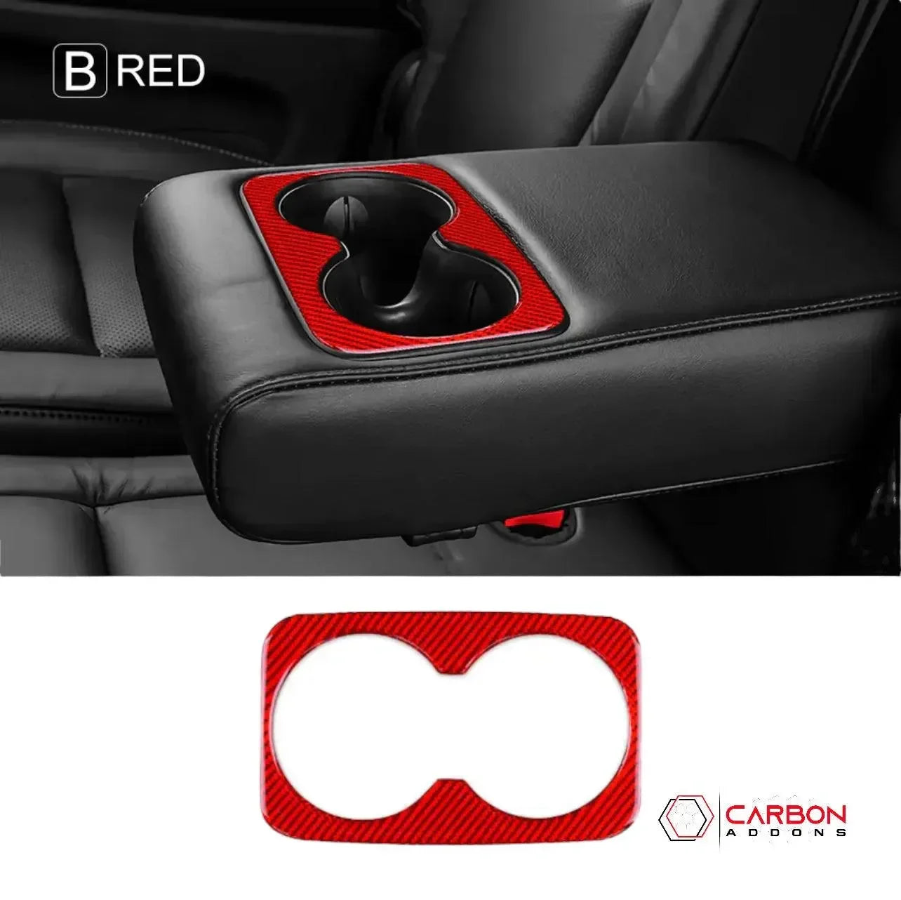 Real Carbon Fiber Cup Holder Trim Overlay for 2011-2020 Dodge Durango