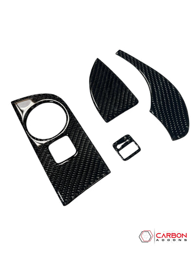 Real Carbon Fiber Head Light Control Trim Overlay for 2011-2020 Dodge Durango
