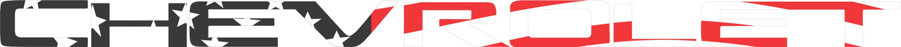American Flag (RED LINE) Tailgate Word Insert Decals for 2019-2024 Chevrolet Silverado Truck