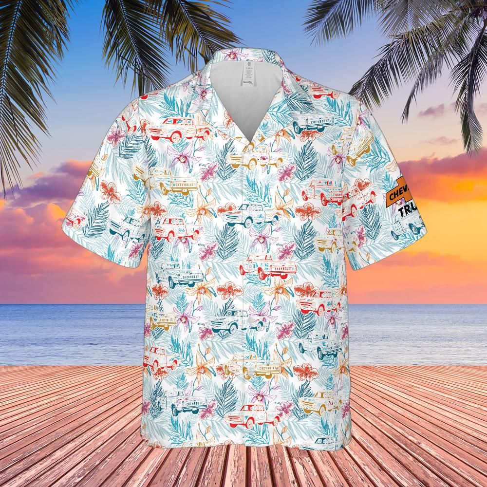 1973 Chevrolet C10 Trucks Tropical Print Men’s Hawaiian Shirt