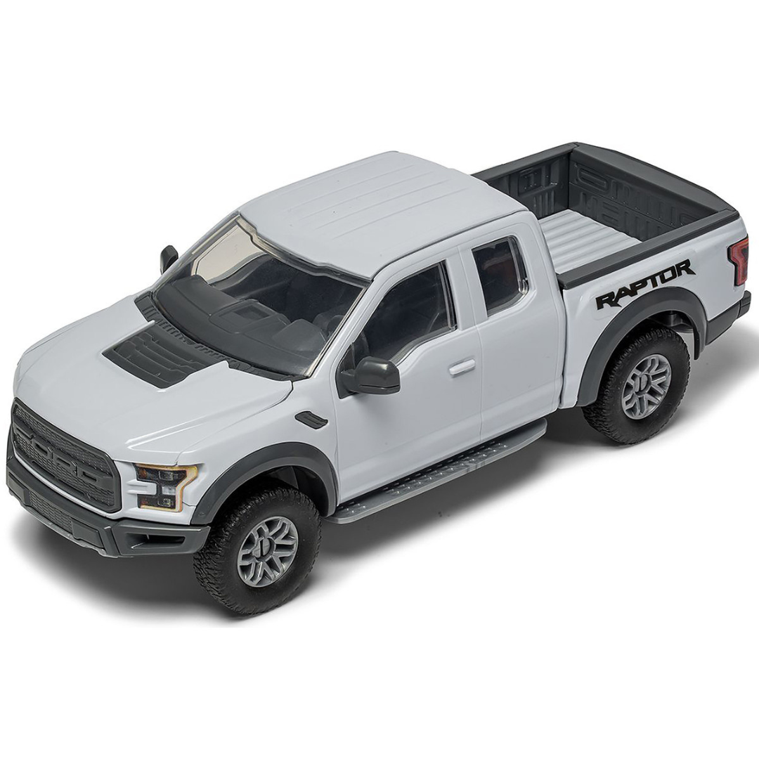 Skill 1 Model Kit Ford F-150 Raptor Pickup Truck Gray Snap Together Snap Together Painted Plastic Model Car Kit