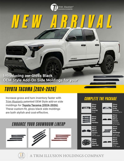 Trim Illusion SM6102BLK gloss black door molding set for 2024-2026 Toyota Tacoma - image 12